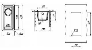 Кухонная мойка Florentina Вега 160 бежевый